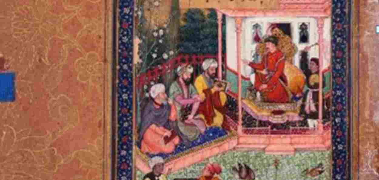 A miniature painting from Diwan-I-Hafiz