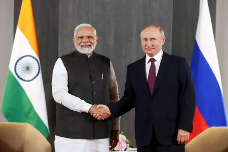Prime Minister Narendra Modi with Russian President Vladimir Putin