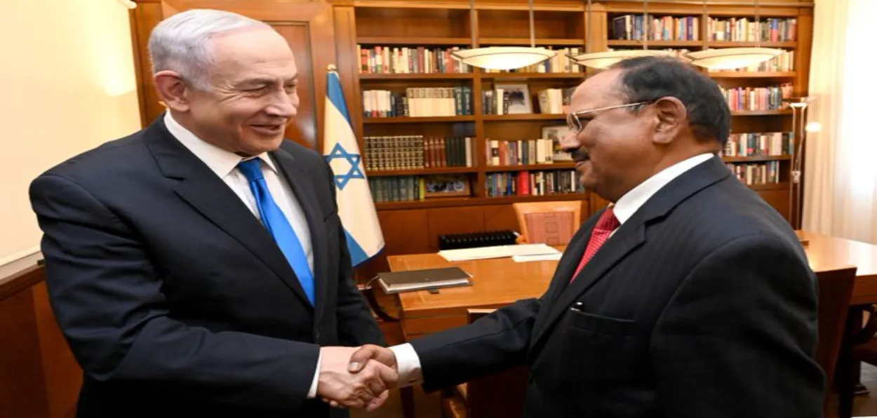 PM Benjamin Netanyahu meeting NSA Ajit Doval in Jerusalem (X)