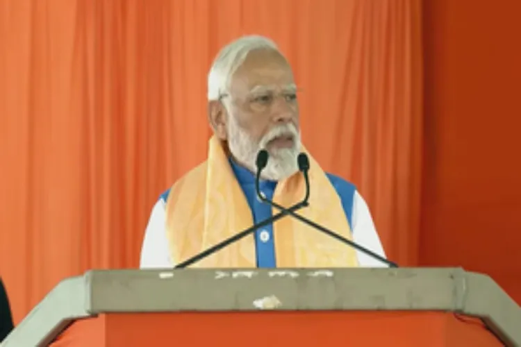 Prime Minister Narendra Modi addressing a rally in Telangana