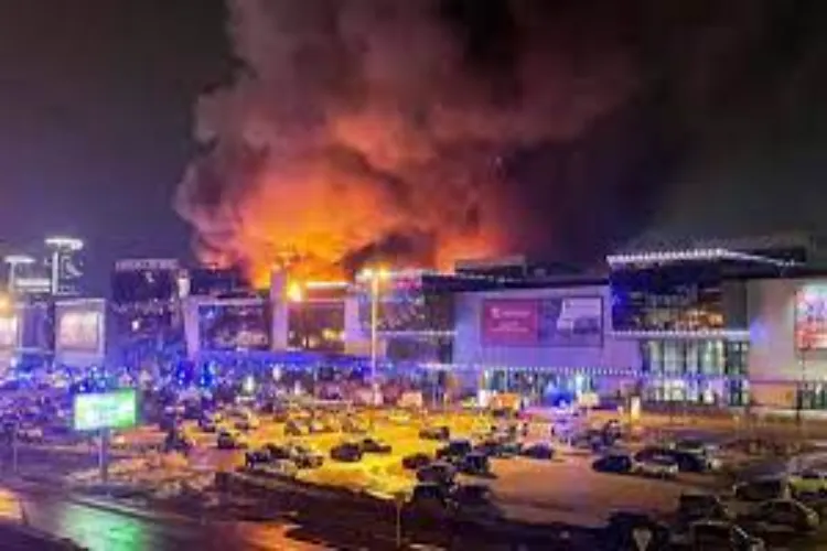 The spot in Moscow which was attacked by terrorists on Saturday
