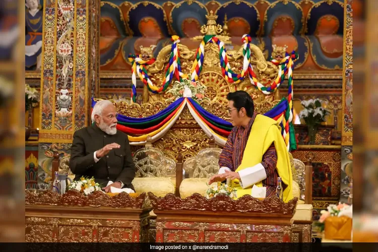 Prime Minister Narendra Modi with the Bhutanese King Jigme Khesar Namgyel Wangchuck,  during his recently concluded visit to Bhutan