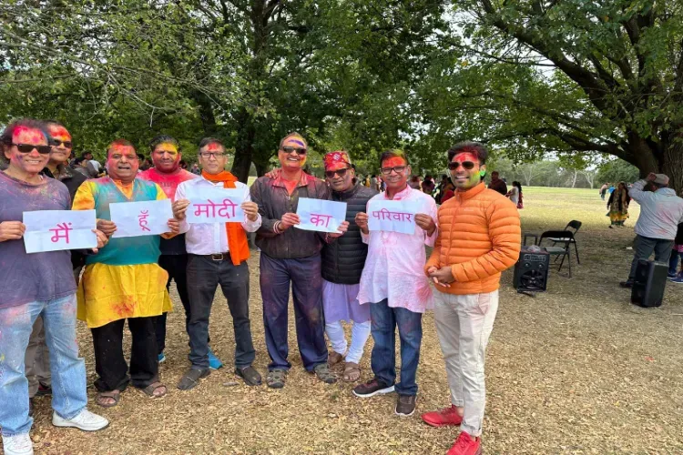Members of the Indian diaspora in Australia, expressing support for PM Modi