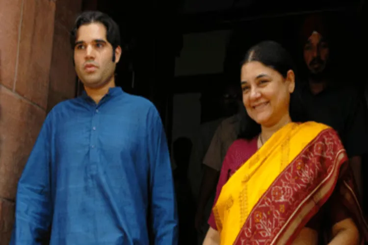 Varun Gandhi and his mother Maneka Gandhi