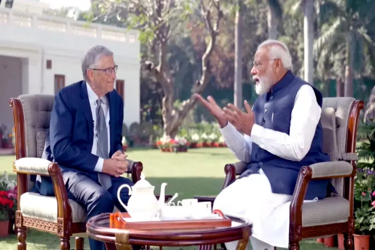 Prime Minister Narendra Modi with Microsoft Co-founder Bill Gates