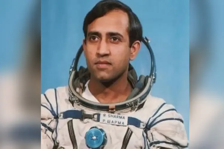 The unforgettable picture of Wing Commander Rakesh Sharma from his 1984 space journey