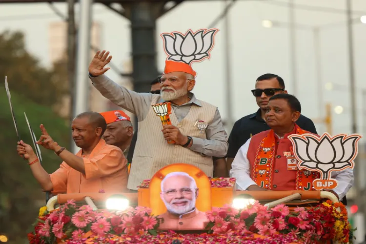 Prime Minister Narendra Modi campaigning in Ghaziabad, UP