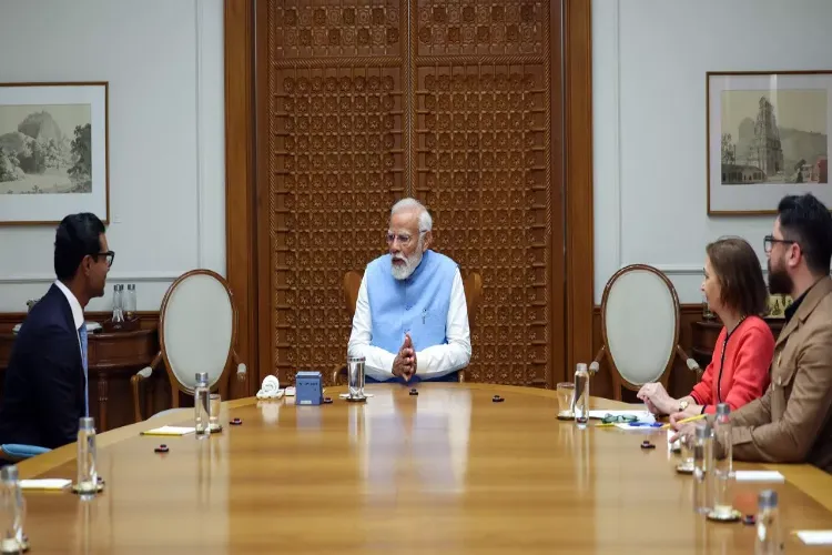 Prime Minister Narendra Modi in an interview with the team of Newsweek in New Delhi