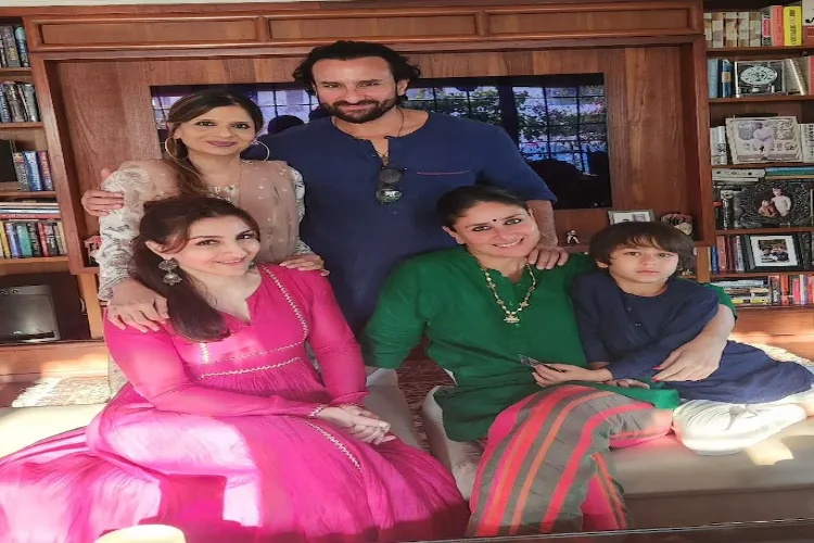 Saif Ali Khan with his wife kareena Kapoor and family members, on Eid