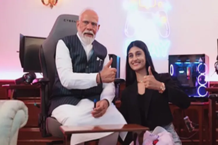 PM Narendra Modi with Payal Dhare, one of India's most popular game creators, at a roundtable conversation in his official residence