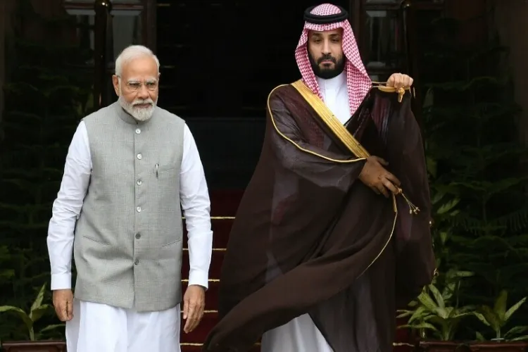 Prime Minister Narendra Modi with Saudi Crown Prince Mohammed bin Salman 