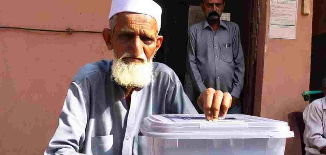 A Muslim man casting his vote (Representational image)