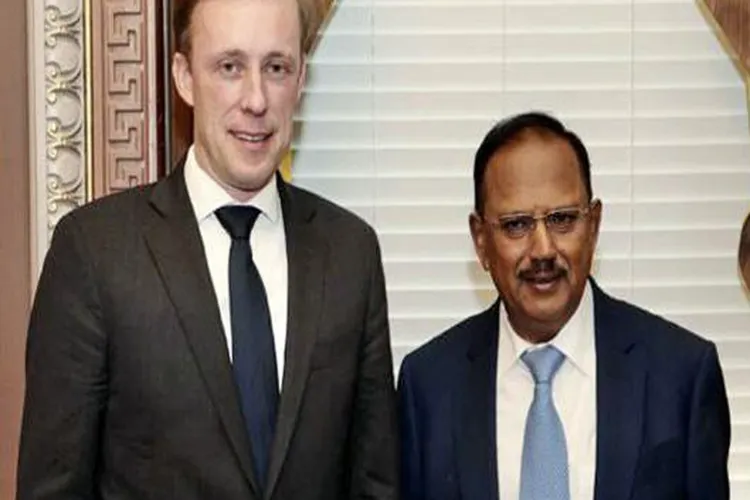 A file picture of U.S. NSA with Ajit Doval, India's NSA