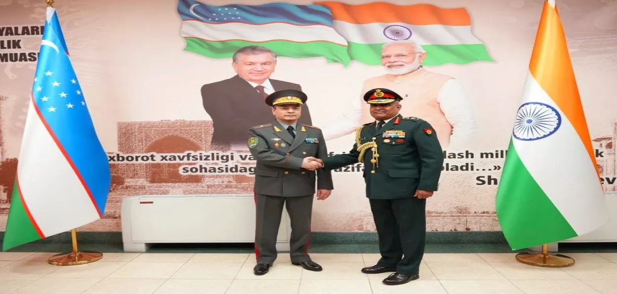 Indian Army Chief General manoj Pandey with Uzbekistan's