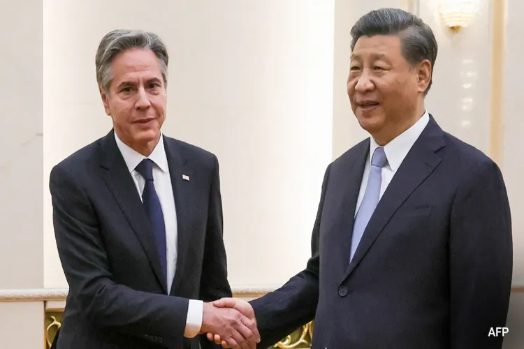 The US Secretary of State, Antony Blinken with China's President Xi Jinping