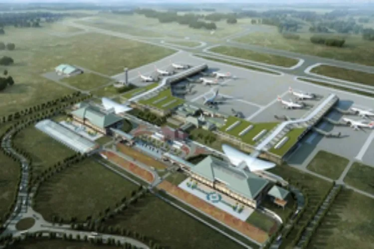 An aerial view of the Mattala Rajapaksa International Airport (MRIA)