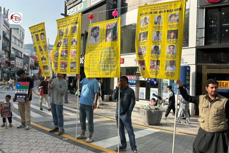  Baloch National Movement staged a protest at Biff Square in Busan