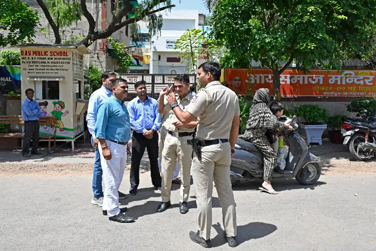 Delhi Police personnel and Forensic team during a mock drill near the Parliament in New Delhi on Friday.