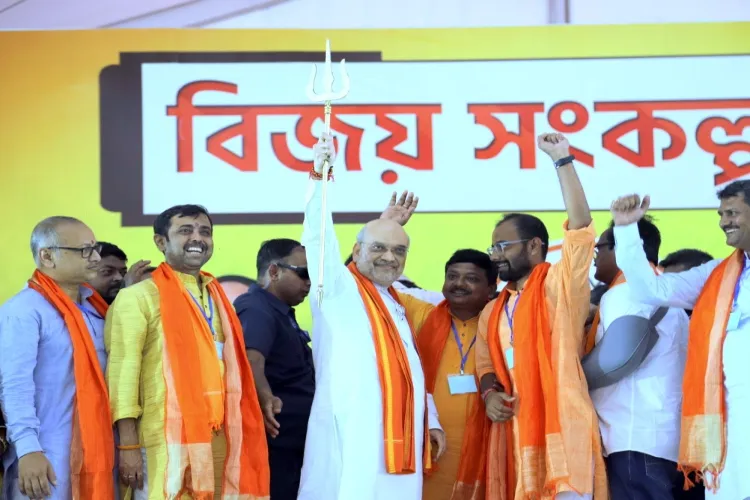 Amit Shah at an election rally in Hoogly
