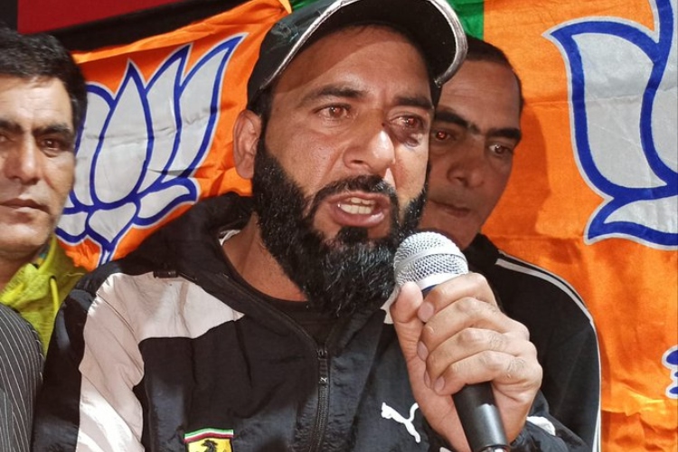 BJP activist and former sarpanch Aijaz Ahmed Shjeikh who was slain by terrorists