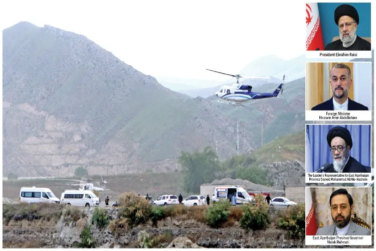 Tehran Times picture showing the rescue team and the leaders in the ill0fated helicopter