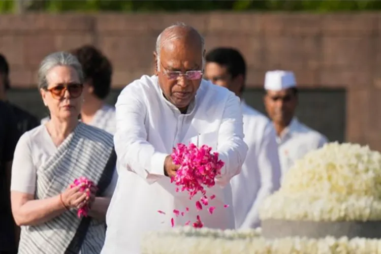 Congress president Mallikarjun Kharge and Congress Parliamentary Party Chairperson Sonia Gandhi