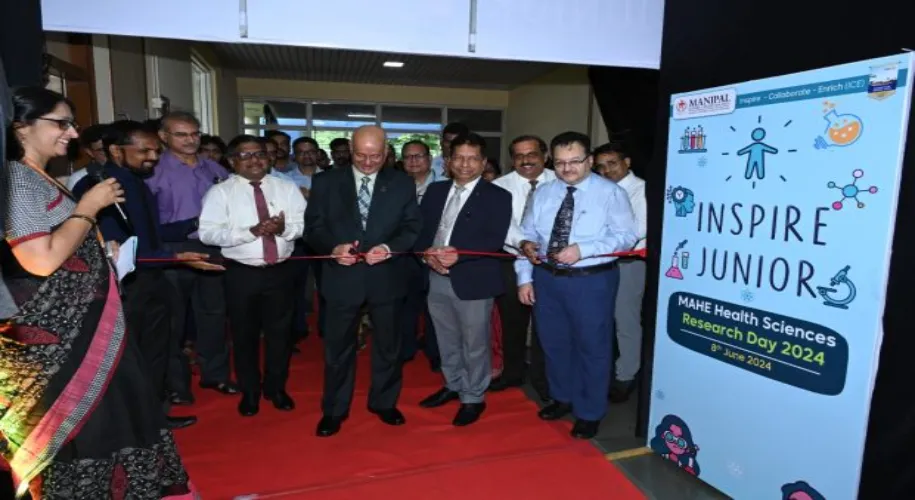 Dr. H.S. Ballal, Pro-Chancellor of MAHE cutting the ribbon at the inauguration  
