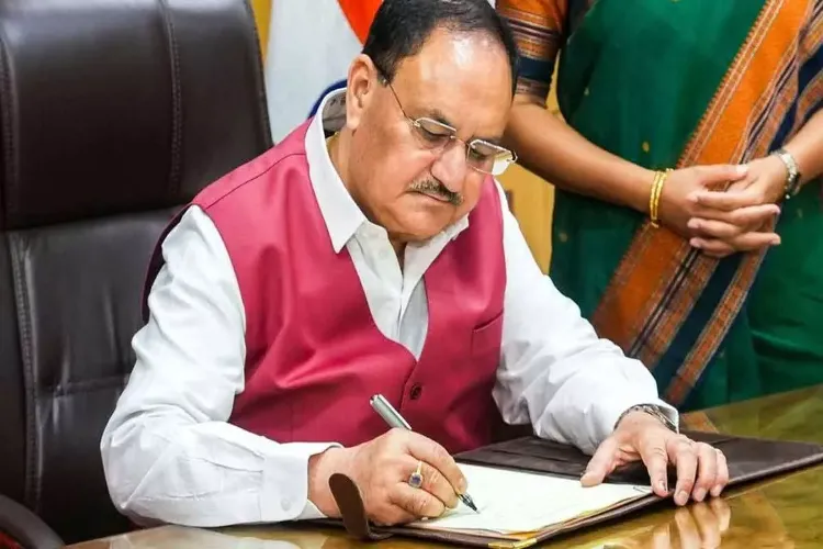 Union Minister J P Nadda takes charge as the Minister of Health and Family Welfare