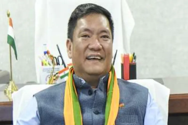 Chief Minister-designate Pema Khandu takes oath as the CM of the state for the third consecutive term