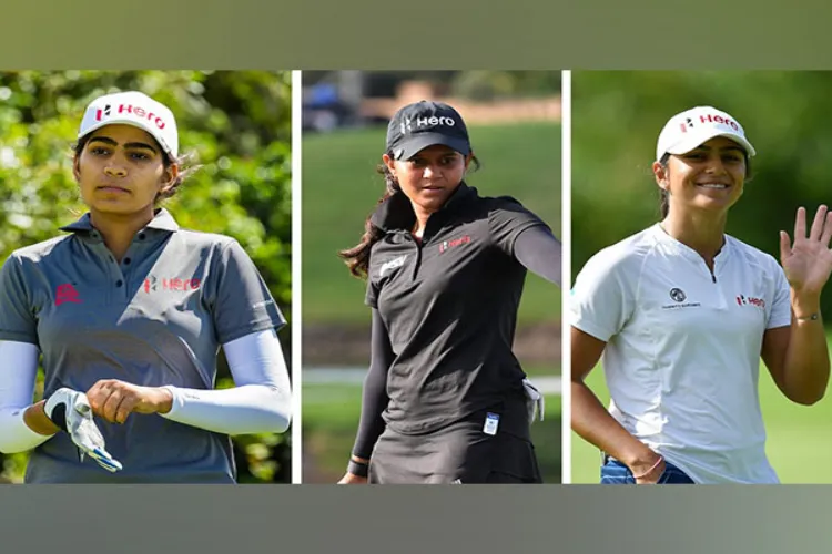 Golfers Diksha Dagar, Pranavi Urs and Tvesa Malik