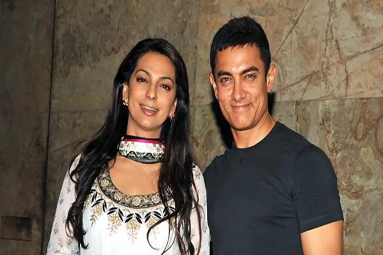 Actors Juhi Chawla and Aamir Khan