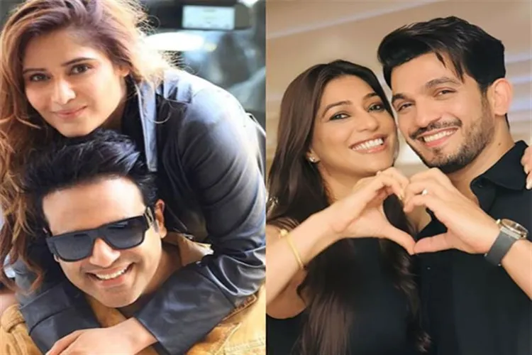 Krushna Abhishek and Arti (Left) Arjun Bijlani with his wife (Right)