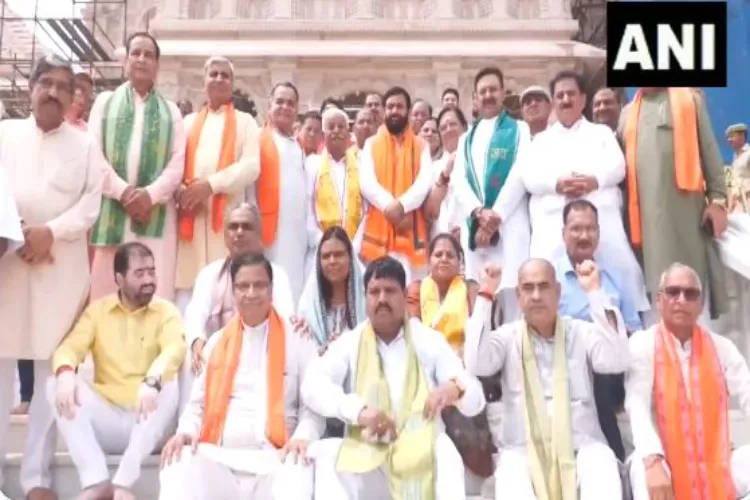 Haryana Chief Minister Nayab Singh Saini (centre) with his cabinet ministers