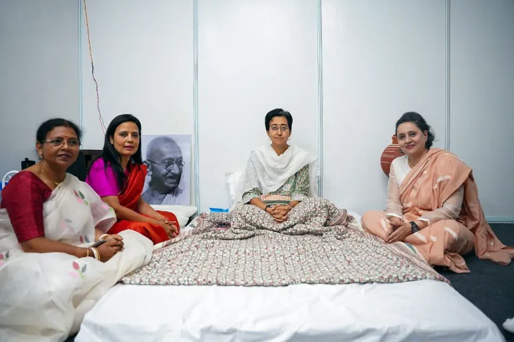 Delhi minister Atishi Marlena is joined by TMC MPs on hunger strike