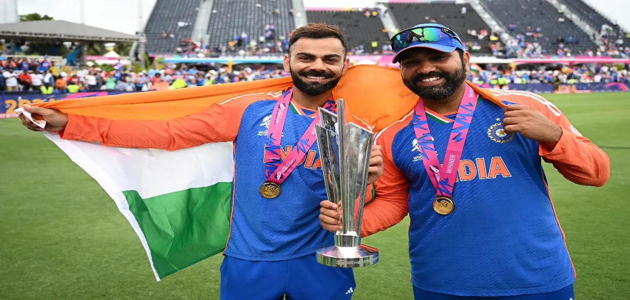 Captain Rohit Sharma and Virat Kohli after India's victorty