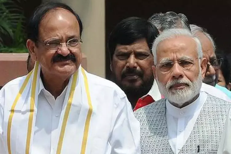 Prime Minister Narendra Modi with former Vice President M Venkaiah Naidu