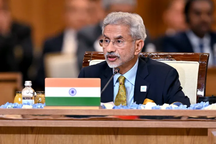 External Affairs Minister S Jaishankar addresses during the SCO Plus format Meeting