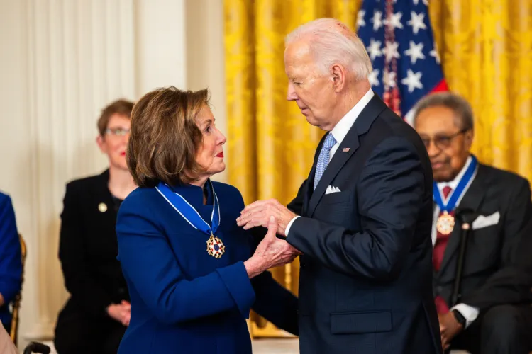 US President Joe Biden and former US House Speaker Nancy Pelosi 