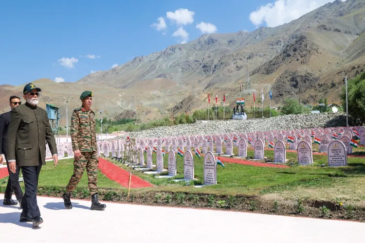 Prime Minister Narendra Modi in Drass, Ladakh