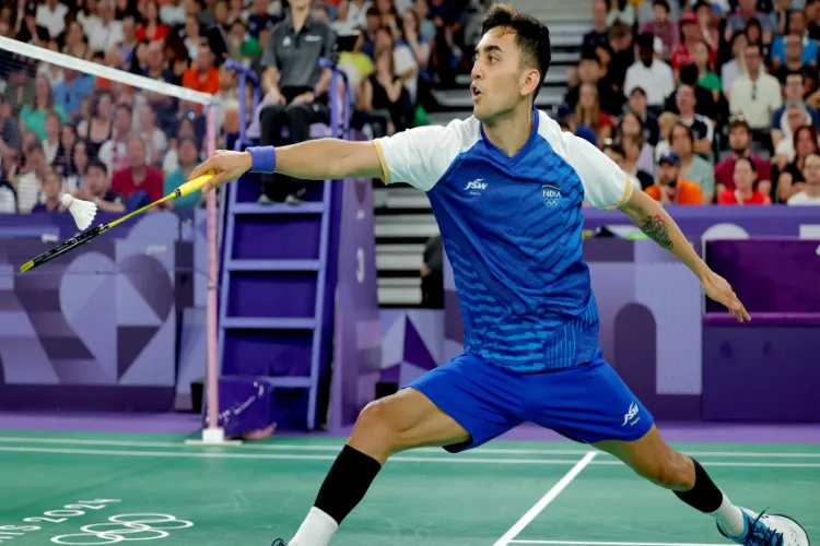  Lakshya Sen in the badminton men's singles Group L match in Paris