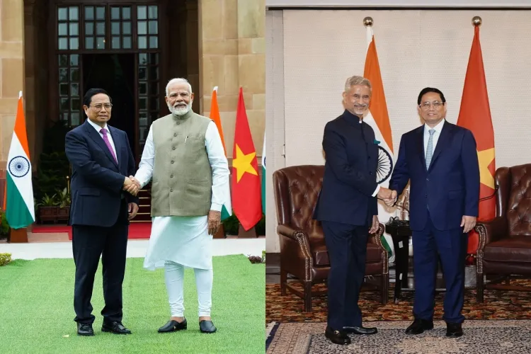 Vietnamese Prime Minister Pham Minh Chinh receives ceremonial reception at Rashtrapati Bhavan.