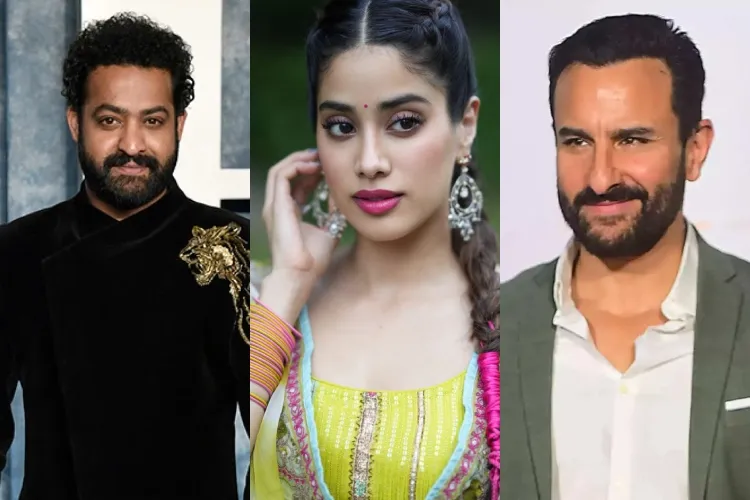 Actors NTR Jr, Janhvi Kapoor and Saif Ali Khan