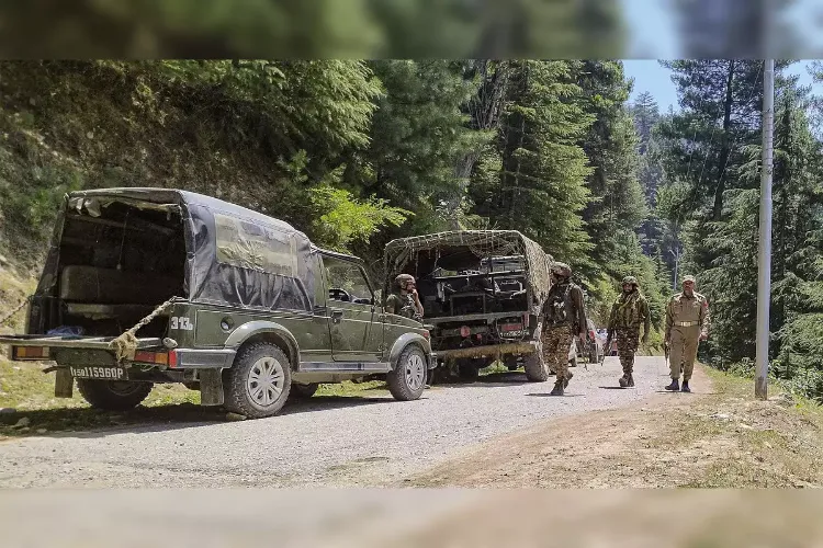 Security forces personnel during the encounter with terrorists in Doda district