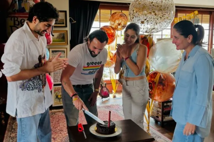 Sara, Ibrahim and Kareena celebrate Saif Ali Khan's Birthday