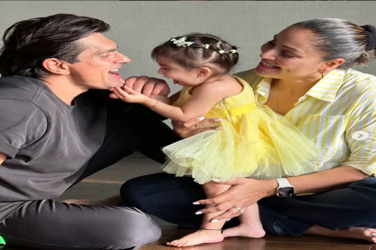 Bipasha Basu with husband Karan Singh Grover and daughter Devi