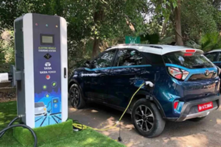 Hybrid Car being refuelled