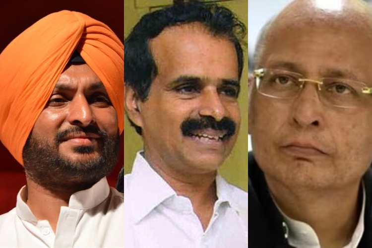 Ravneet Singh Bittu, George Kurian and Abhishek Manu Singhvi