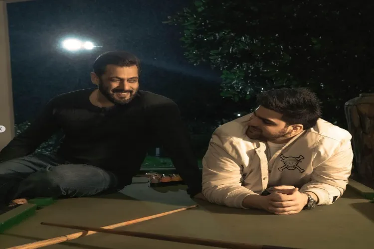 Actor Salman Khan with nephew Ayaan Agnihotri