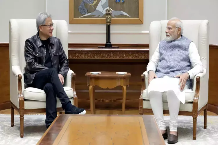 Prime Minister Narendra Modi with Jensen Huang, CEO of Nvidia