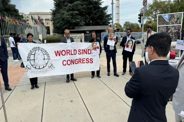 WSC held a large protest in front of the UNHRC building